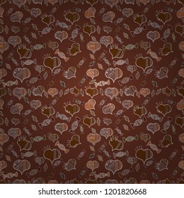 Seamless Beautiful fabric pattern. Doodles beige, blue and gray on colors. Raster.