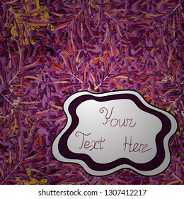 Seamless Beautiful fabric pattern. Doodles purple, pink and white on colors. Vector.