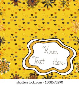 Seamless Beautiful fabric pattern. Doodles cute pattern. It can be used on wallpaper, mug prints, baby apparels, wrapping boxes etc. Orange, yellow and white on colors. Nice background. Vector - stock