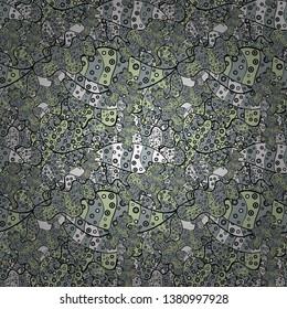 Seamless Beautiful fabric pattern. Doodles gray, beige and black on colors. Vector.