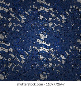 Seamless Beautiful fabric pattern. Nice background. Vector - stock. It can be used on wallpaper, mug prints, baby apparels etc. Doodles cute pattern. Blue, black, white, gray and neutral on colors.