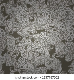 Seamless Beautiful fabric pattern. Vector - stock. Doodles cute pattern. It can be used on wallpaper, mug prints, baby apparels, wrapping boxes etc. Nice background. Brown, beige and gray on colors.