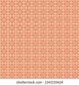 Seamless beautiful floral tile pattern vector. Design ornate red on rose gold background. Design print for texture, textile, batik, fashion, wallpaper, background. Set 5