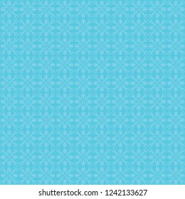 Seamless beautiful floral tile pattern vector. Design ornate light cyan on cyan background. Design print for texture, textile, batik, fashion, wallpaper, background. Set 7