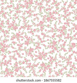 Seamless and beautiful flower illustration pattern,
