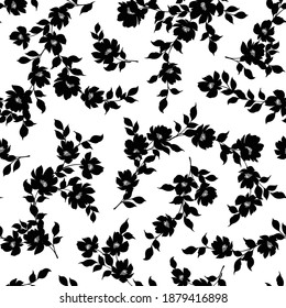 Seamless and beautiful flower illustration pattern,