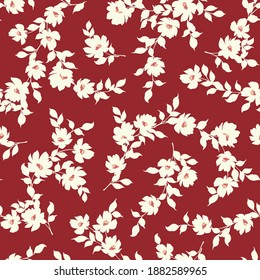 Seamless and beautiful flower illustration pattern,