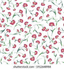 Seamless and beautiful flower illustration pattern,