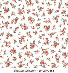 Seamless and beautiful flower illustration pattern,