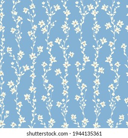 Seamless and beautiful flower illustration pattern,