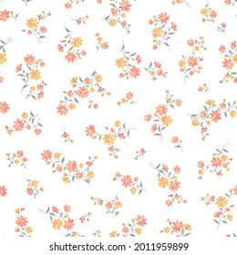 Seamless and beautiful flower illustration pattern,