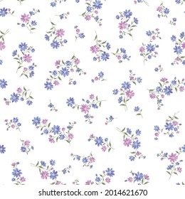 Seamless and beautiful flower illustration pattern,