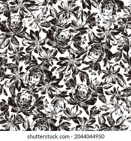 Patrón de ilustración de flores sin soldadura y hermosa,
