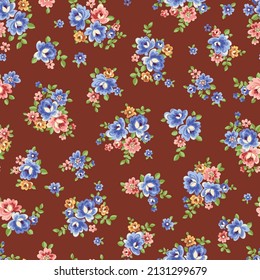 Seamless and beautiful flower illustration pattern,