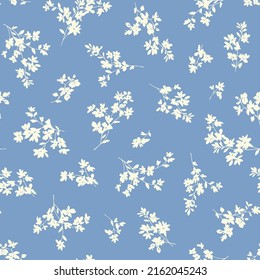 Seamless and beautiful flower illustration pattern,