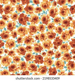 Seamless and beautiful flower illustration pattern,