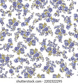 Seamless and beautiful flower illustration pattern,