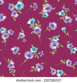 Patrón de ilustración de flores sin soldadura y hermosa,