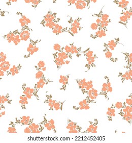Seamless and beautiful flower illustration pattern,