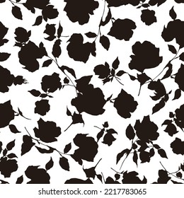 Seamless and beautiful flower illustration pattern,