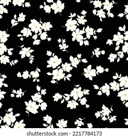 Patrón de ilustración de flores sin soldadura y hermosa,