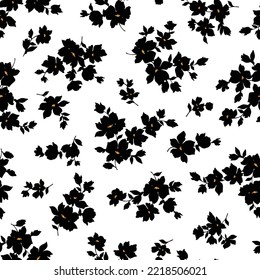 Seamless and beautiful flower illustration pattern,