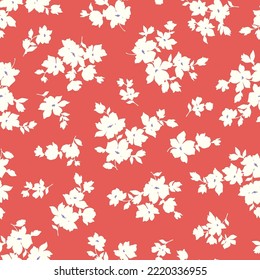 Seamless and beautiful flower illustration pattern,