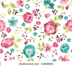 seamless beautiful flower pattern background