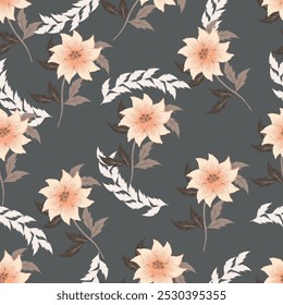 Patrón de flor hermosa sin fisuras con fondo colorido-ilustración