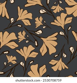 Padrão de flor bonito e contínuo com ilustração de fundo colorida