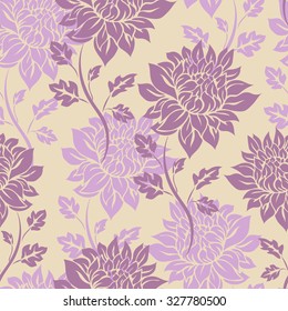 Seamless beautiful flowers asters for decoration and printing