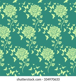 Seamless beautiful flowers asters for decoration and printing