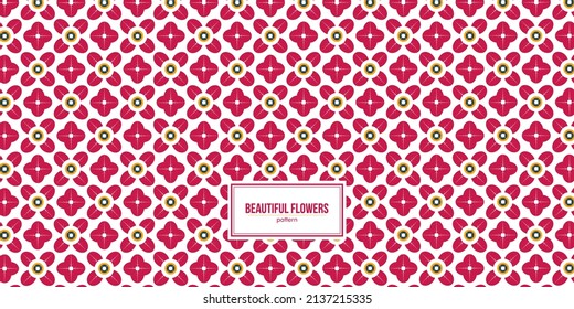 patrón de flores bellas y sin costura de color rojo dominante