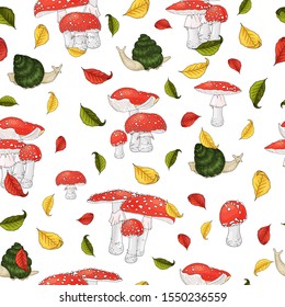Seamless beautiful forest pattern on white background. Endless holiday textures for design, ads, postcards, posters, packaging. Vector.