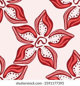 Seamless beautiful geometrical flower pattern textile design
