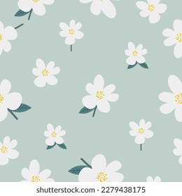 Seamless beautiful hand drawn flowers pattern background  for wallpaper,gift wrapping,packaging seamless vector background design 
