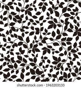 Seamless and beautiful leaf illustration pattern,