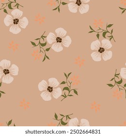 Seamless beautiful nature leaf flower pattern design