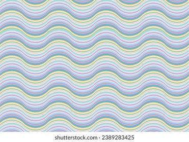 Seamless and beautiful pastel color conversion wave pattern vector illustration