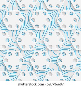 Seamless Beautiful Pattern. Abstract Ornament Background. White Origami Wallpaper. Art Graphic Design