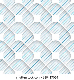 Seamless Beautiful Pattern. Abstract Ornament Background. White Origami Wallpaper. Art Graphic Design