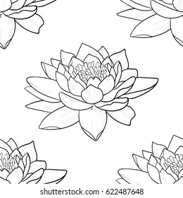 Seamless beautiful pattern of flowers on a white background.