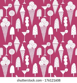 Seamless beautiful pattern with ice cream