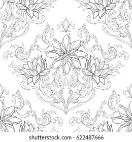 Seamless beautiful pattern on a white background.