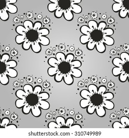 Seamless beautiful pattern. Beautiful white flowers graphics.