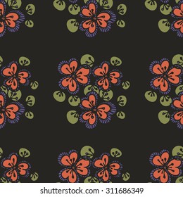 Seamless beautiful pattern. Beautiful white flowers graphics.