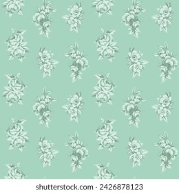 Seamless beautiful spring floral background for dresses	
