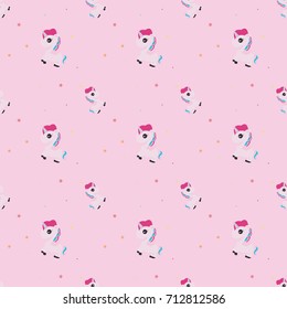 Seamless beautiful unicorns pattern. Vector magical background for kids design.