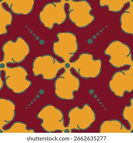 Design têxtil de padrão de flor vintage perfeito