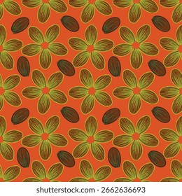 Seamless beautiful vintage flower pattern textile design